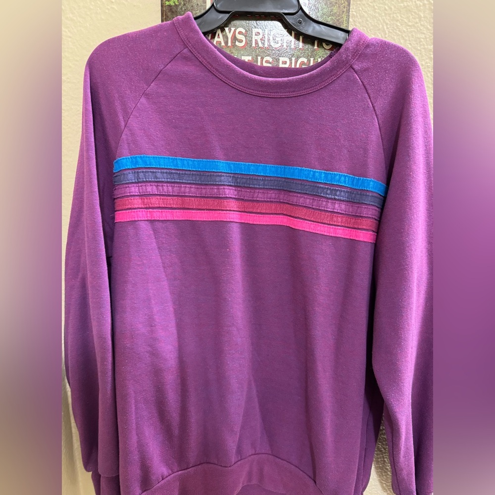 Aviator Nation Crewneck rainbow stripes